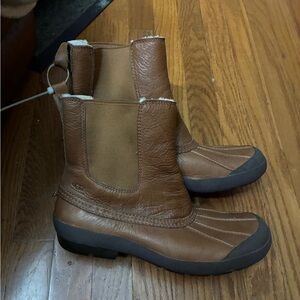 UGG Men's Tan Leather Rain Boots